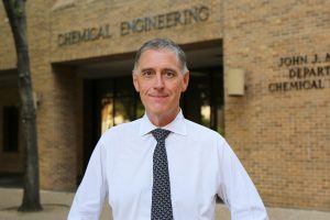 Profile photo of Benny Freeman in front of Chemical Engineering building